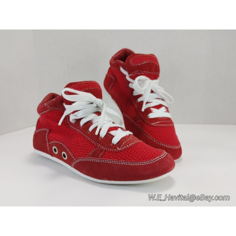 Volatile Kicks® Red Suede and Mesh Boxing Fashion Sneakers Women's Size US 7.5